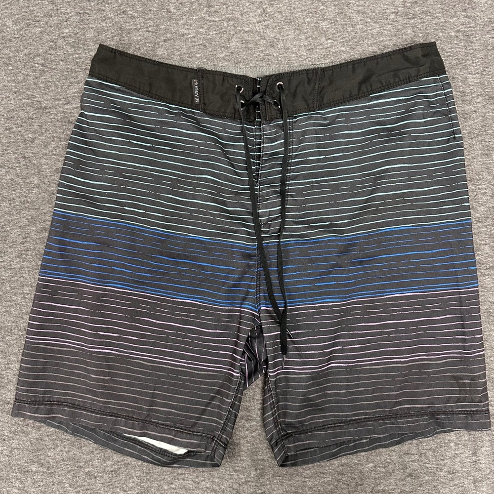 Hurley Striped Swim Trunks Board Shorts with‎ Drawstring Size 30